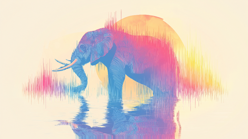Artistic Elephant Wallpaper | Colorful Reflection Wall Mural