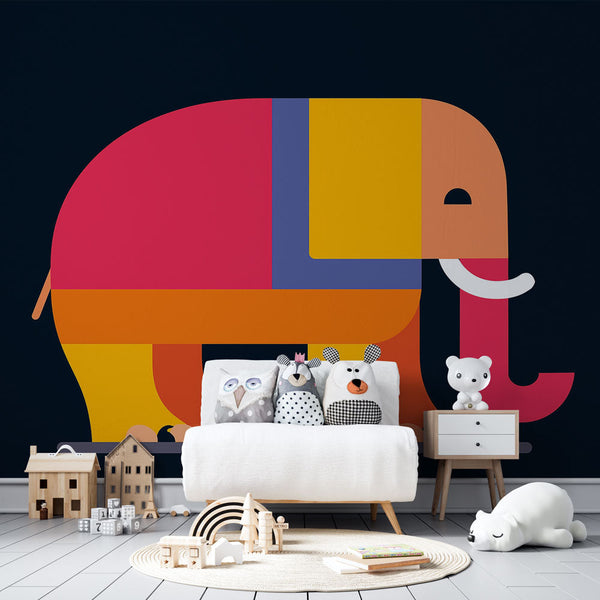 Colorful Elephant Wallpaper | Vivid Stylized Elephant Design