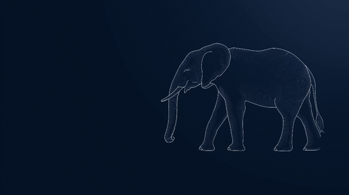Elegant Elephant Wallpaper | Minimalist Pattern on Dark Wall Mural