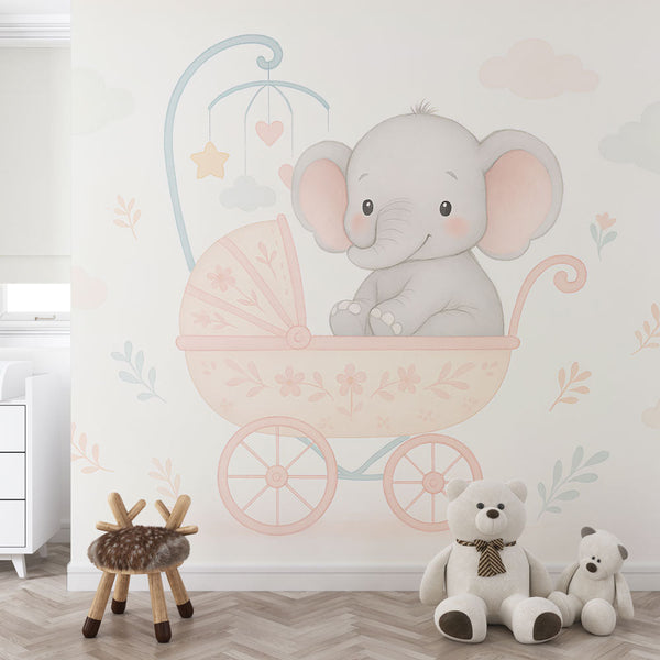 Cute Elephant Wallpaper | Baby Elephant, Clouds and Pastel Motifs