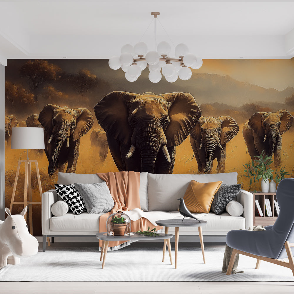 Elephants Wallpaper | Wild Elegance in the Savanna