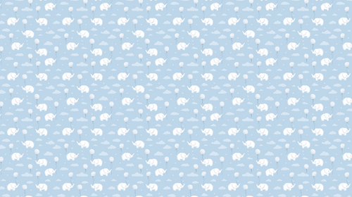 Elephant and Balloon Wallpaper | Floating Elephants on Blue