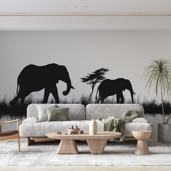Elephant Wallpaper | Peaceful Silhouettes by the Water
