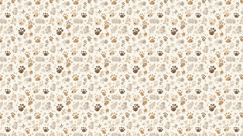 Animal Print Wallpaper | Paw Prints and Leaves in Earth Tones