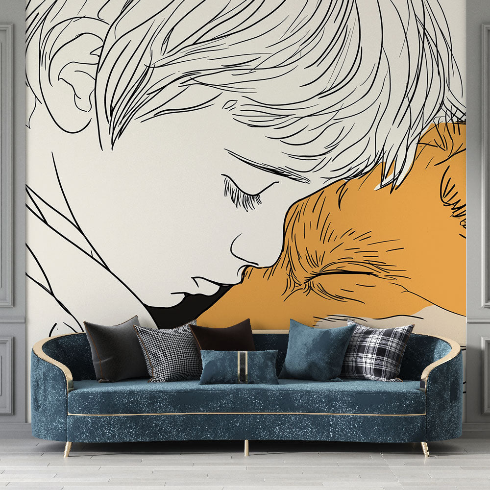 Fox and Child Wallpaper | A Gentle Moment of Friendship
