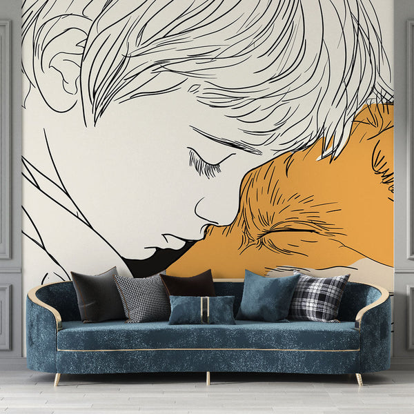 Fox and Child Wallpaper | A Gentle Moment of Friendship