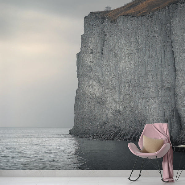 Marine Cliff Wallpaper | Soothing Sea Overlook Wall Mural