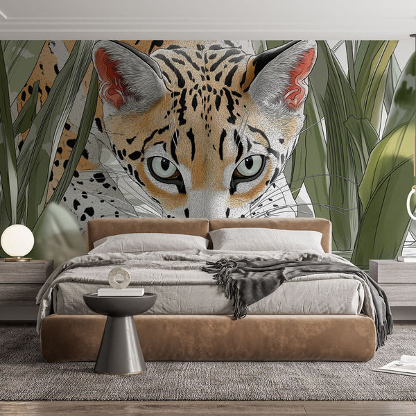 Watchful Tiger Wallpaper | Lush Vegetation Camouflage