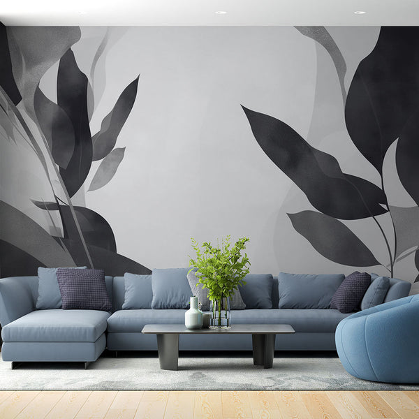 Chic Foliage Wallpaper | Black and White