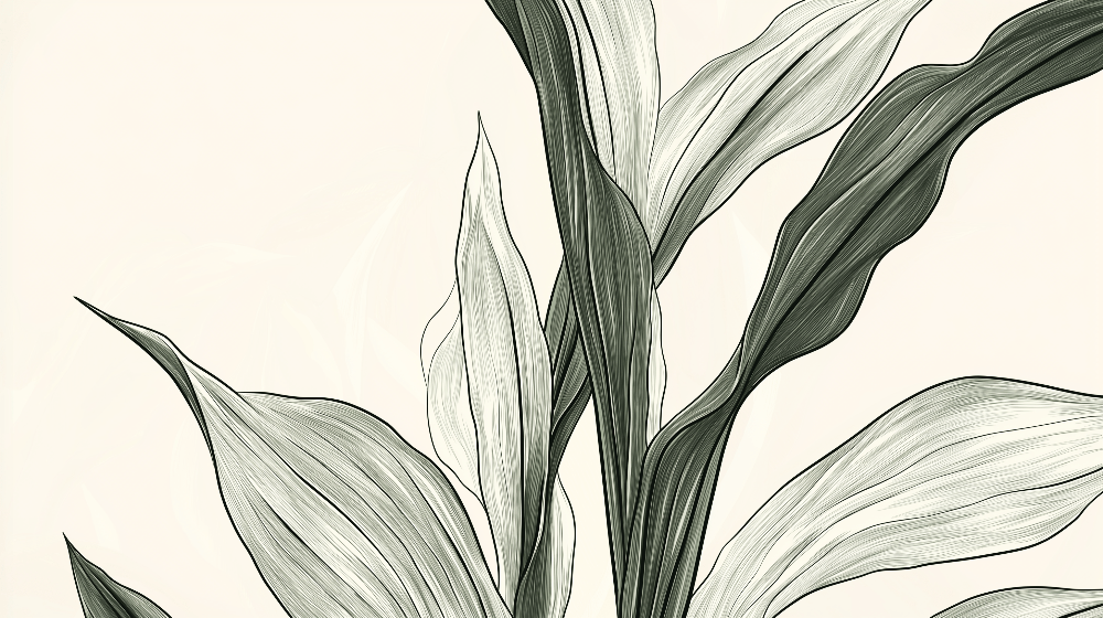 Abstract Banana Leaf Wallpaper | Graphic Delicate Mural