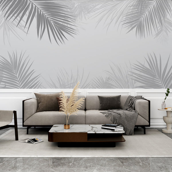Monochrome Stylised Palm Wallpaper | Wall Mural