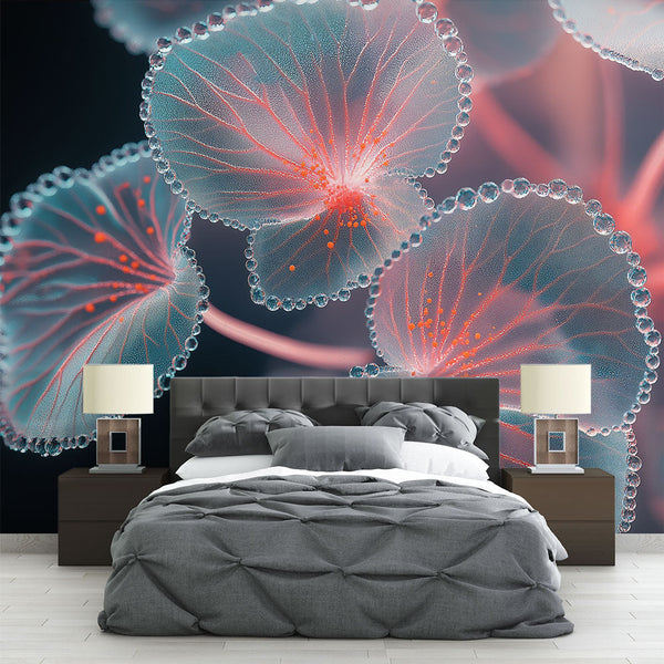 Glowing Translucent Leaves Wallpaper | Wall Mural
