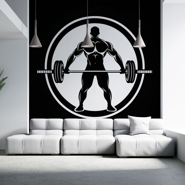 Black and White Lifter Wallpaper | Fitness Wall Mural