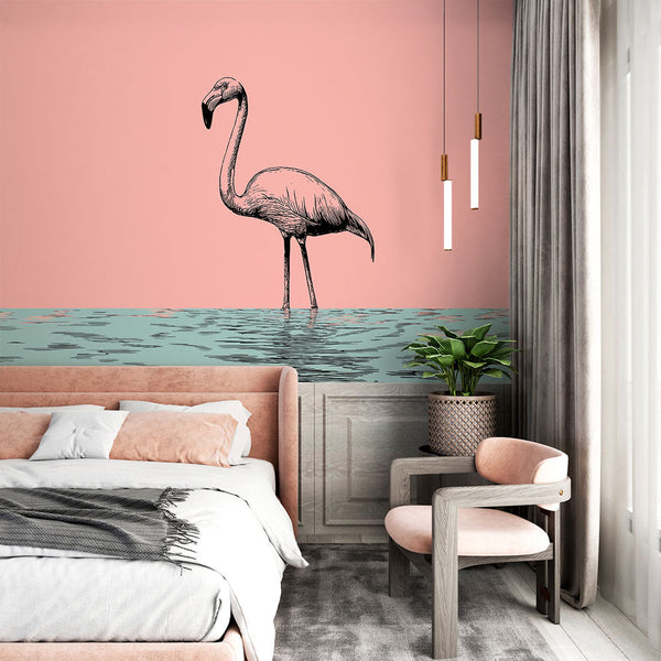 Flamingo Wallpaper | Pink Flamingos on a Pastel Background
