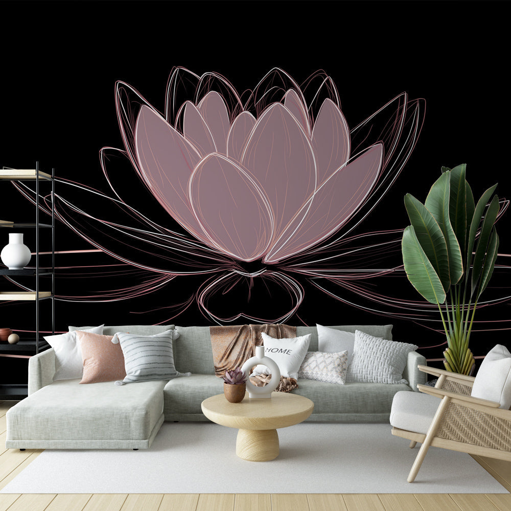 Lotus Flower Wallpaper | Elegant Lotus with Delicate Outlines