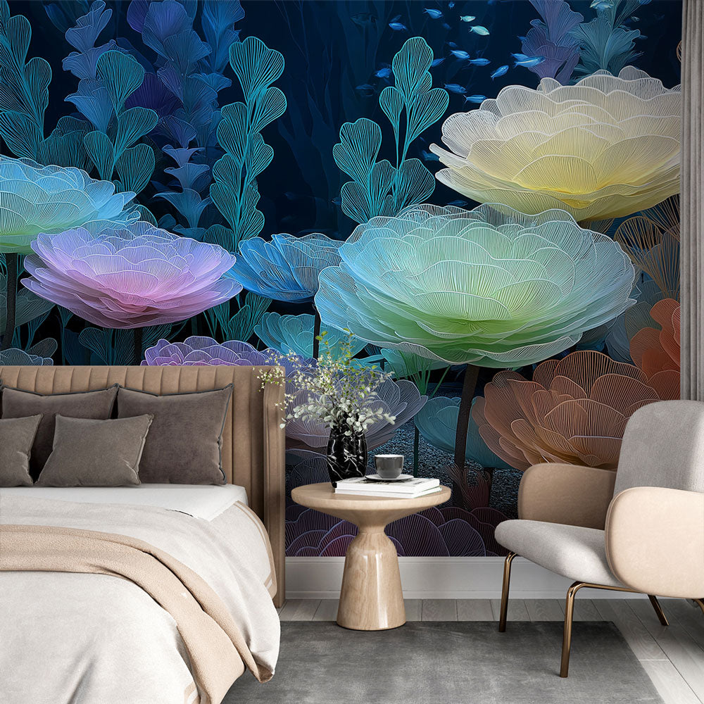 Aquatic Flower Wallpaper | Pastel Blooms Underwater