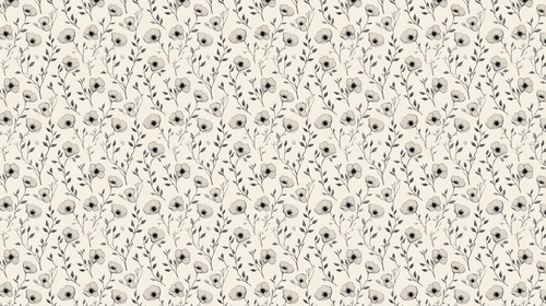 Black & White Floral Wallpaper | Cream Wall Mural