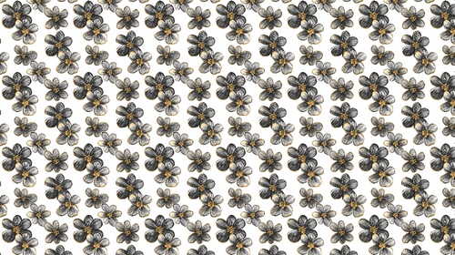Black & Gold Flower Wallpaper with Sophisticated Motifs