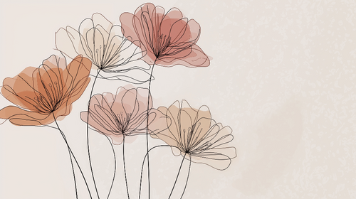 Abstract Floral Wallpaper | Sketched Blooms on a Soft Ground