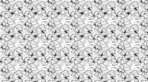 Black & White Floral Wallpaper | Hand-Drawn Blooms Wall Mural