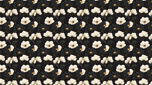 Black & White Floral Wallpaper | Dark Bloom Wall Mural