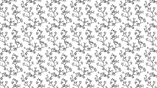 Black & White Branch Wallpaper | Delicate Floral Sprigs
