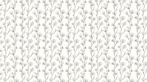 Black & White Floral Wallpaper | Ink Flowers Wall Mural