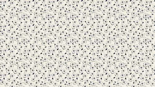 Black & White Floral Wallpaper on Cream | Wall Mural