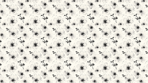 B&W Floral Wallpaper | Watercolour Flowers Wall Mural