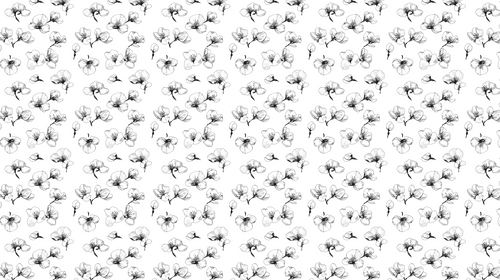 Black & White Ink Floral Wallpaper | Delicate Blooms