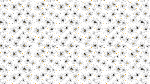 Black & White Floral Wallpaper with Gold Accents | Wall Mural