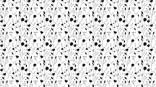 Black & White Floral Wallpaper | Delicate Flowers Leaves