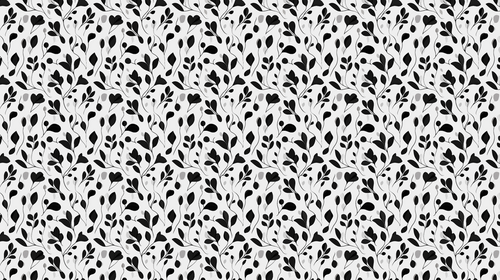 Black & White Wallpaper | Elegant Stylized Foliage Motifs