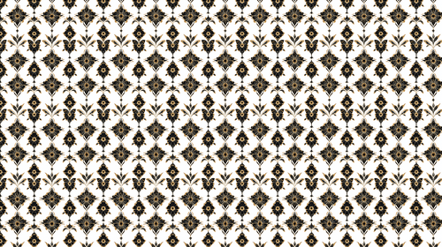 Black & Golden Floral Wallpaper on White Background