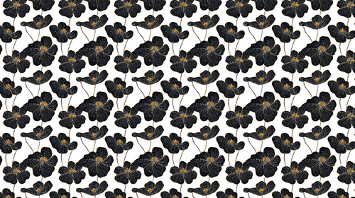 Black and Gold Floral Wallpaper | Elegant Wall Mural on White