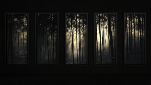 Black and White Enchanted Forest Wallpaper Mural