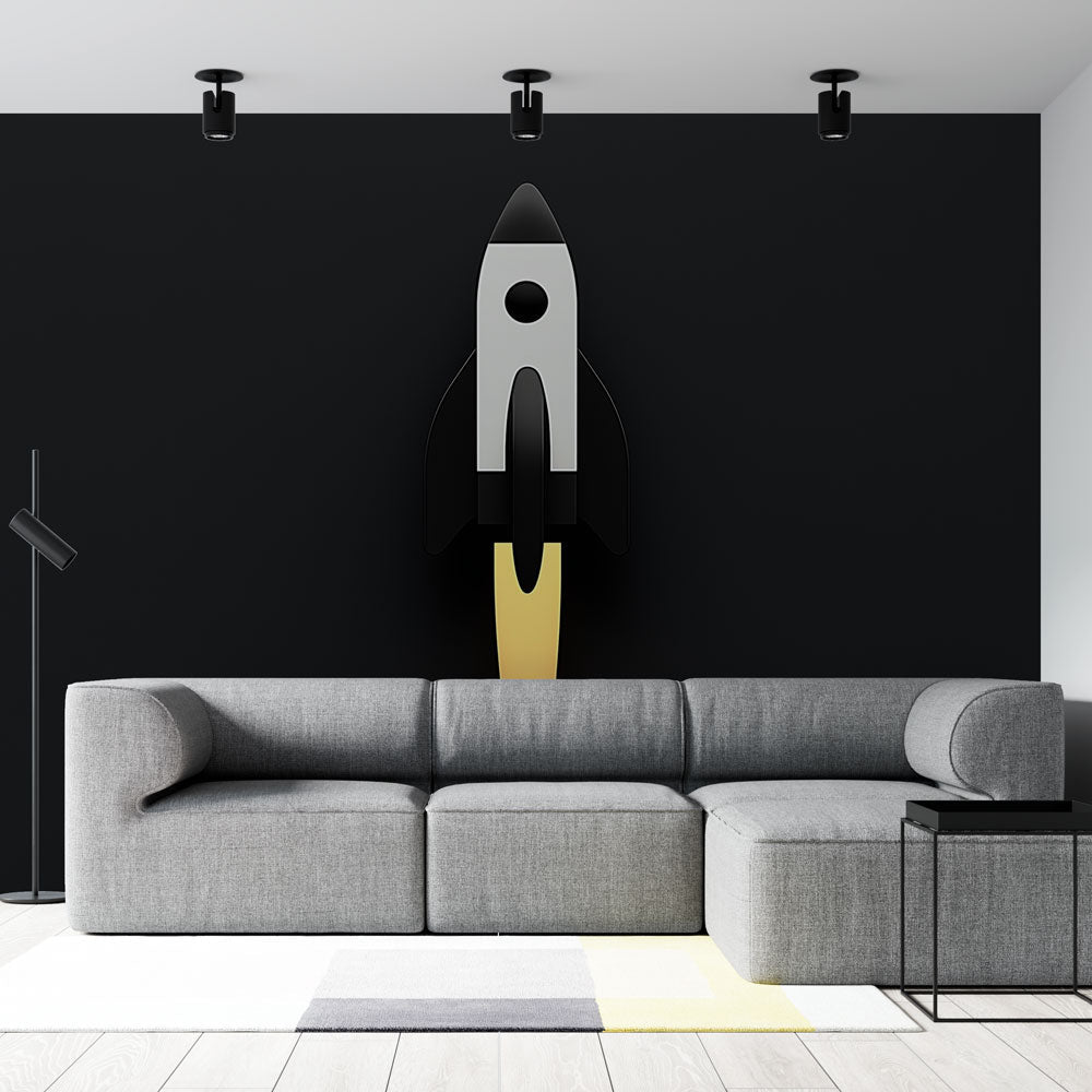 Rocket Wallpaper | Modern Minimalist Black and White