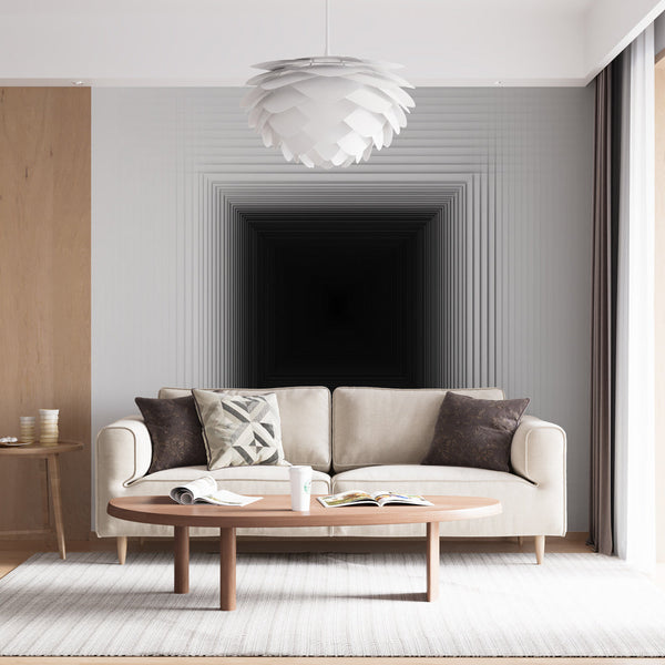Geometric Wallpaper | Black and White Gradient Perspective Pattern