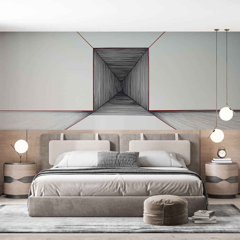 Geometric Wallpaper | Perspective Lines Wall Mural