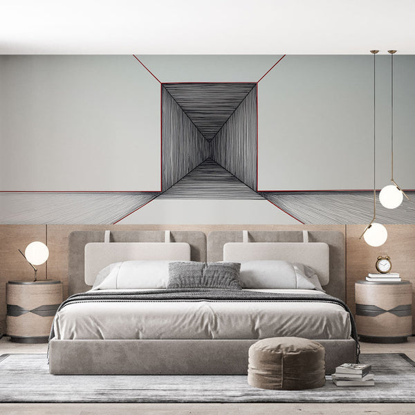 Geometric Wallpaper | Perspective Lines Wall Mural