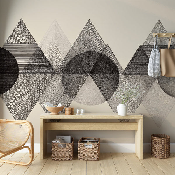 Geometric Wallpaper | Black and White Abstract Shapes