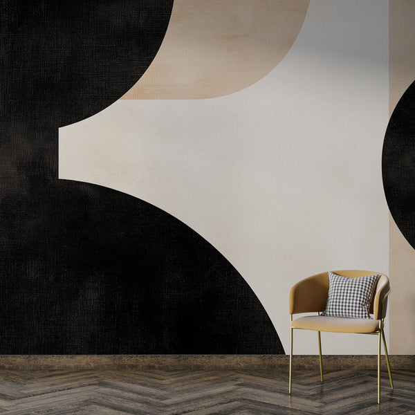 Modern Geometric Wallpaper | Neutral Wall Mural