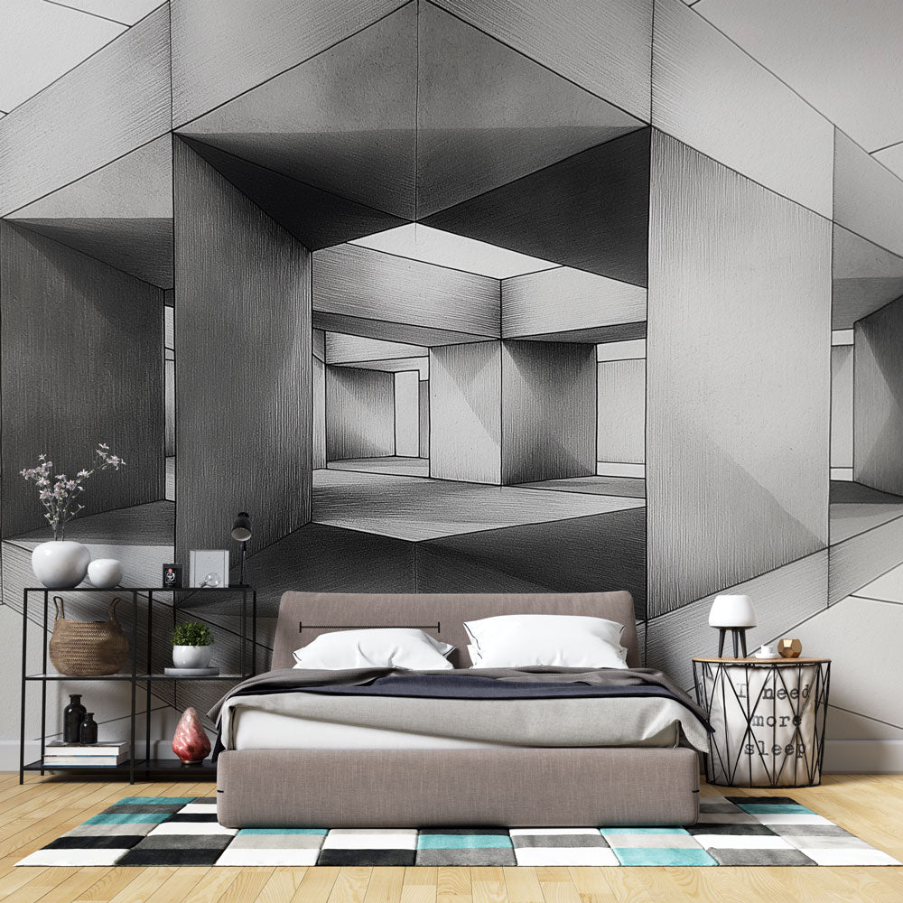 Geometric Wallpaper | Architectural Perspective Wall Mural
