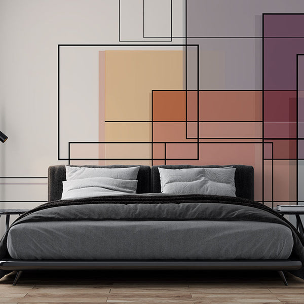 Geometric Wallpaper | Layered Color Block Wall Mural