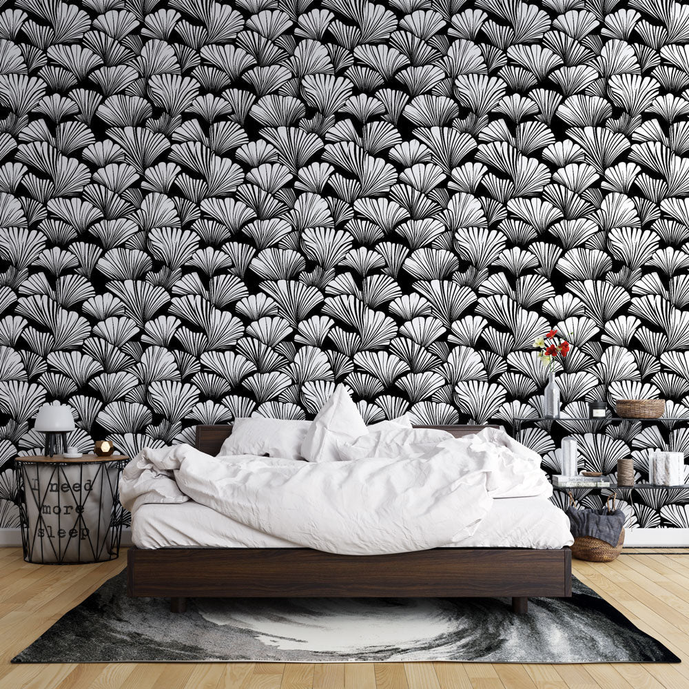 Ginkgo Wallpaper | Refined Black & White Pattern