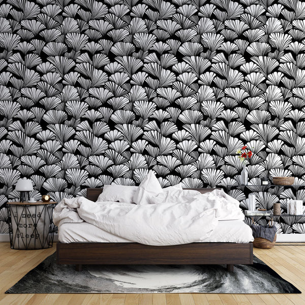 Ginkgo Wallpaper | Refined Black & White Pattern