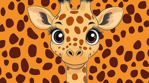 Adorable Giraffe Wallpaper | Orange Spotted Wall Mural