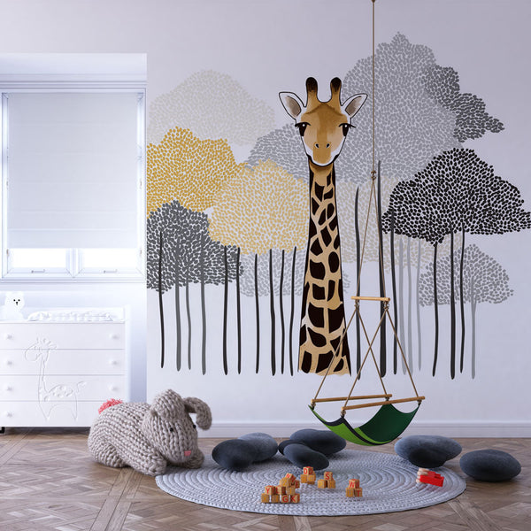 Savanna Giraffe Wallpaper | Giraffe in a Golden Landscape
