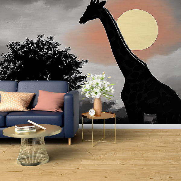Giraffe Wallpaper | Majestic Silhouette at Sunset