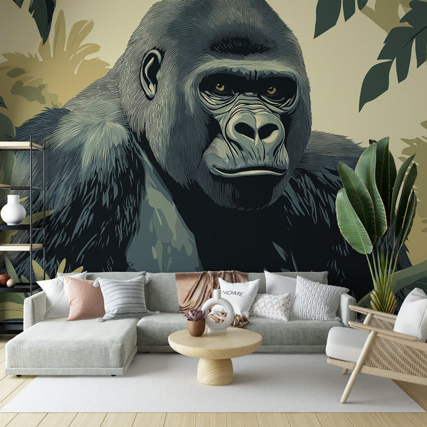 Majestic Jungle Gorilla Wallpaper | Lush Habitat Scene